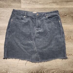 Love Tree blue-gray corduroy stretch mini skirt sz large